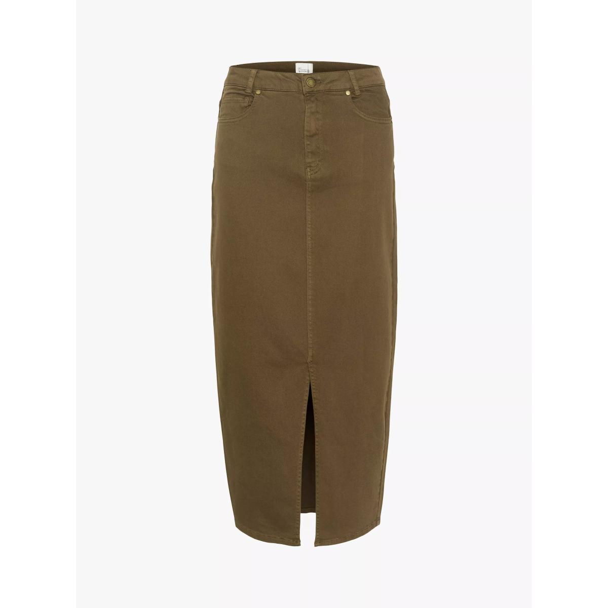 MY ESSENTIAL WARDROBE Lara Slit Maxi Skirt, Military Olive Wash – image 4