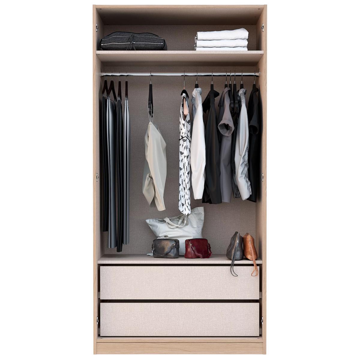 ANYDAY John Lewis & Partners Mix it Mirrored Double Wardrobe, Natural Oak – image 7