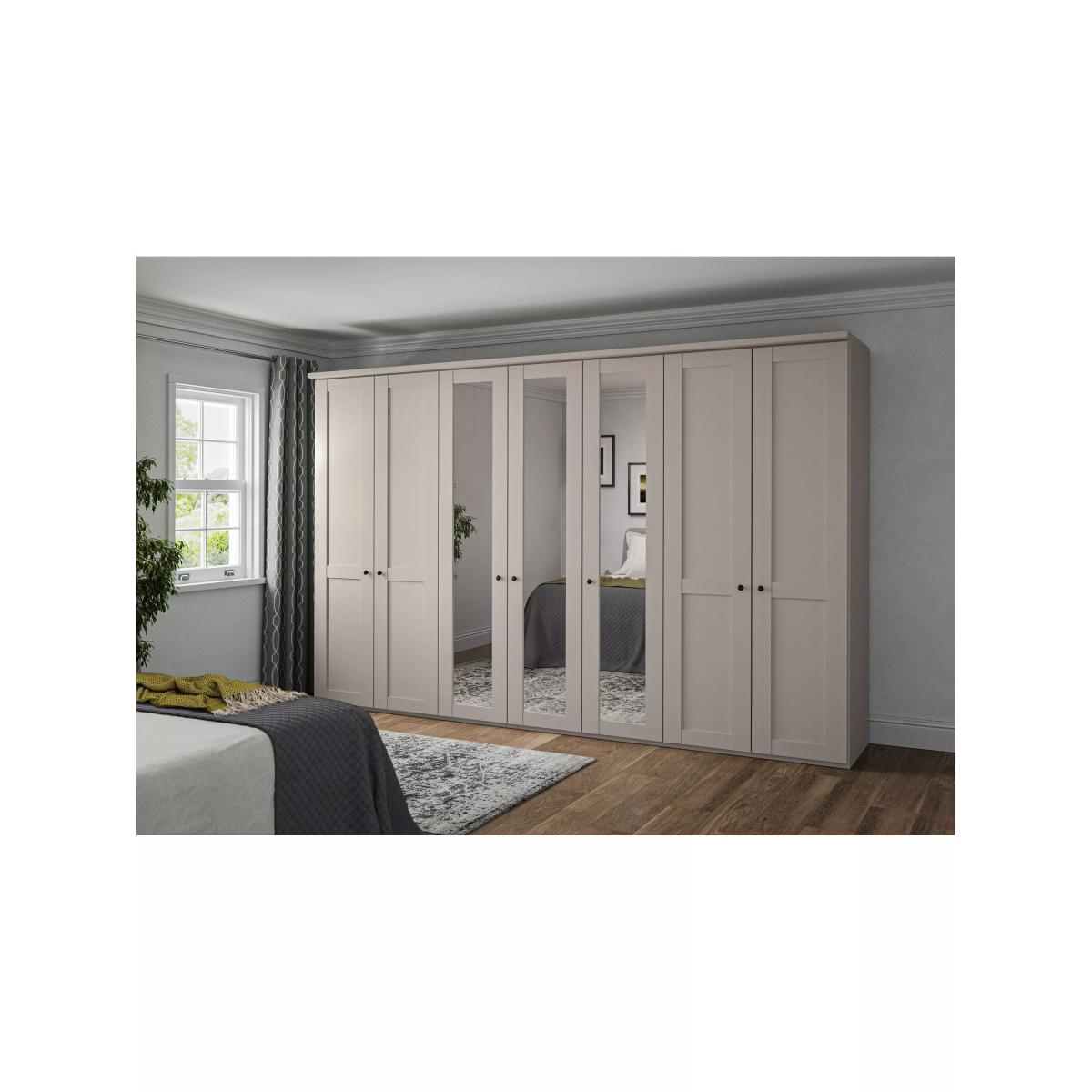 John Lewis Marlow 350cm Hinged Mirrored Wardrobe, Champagne – image 2