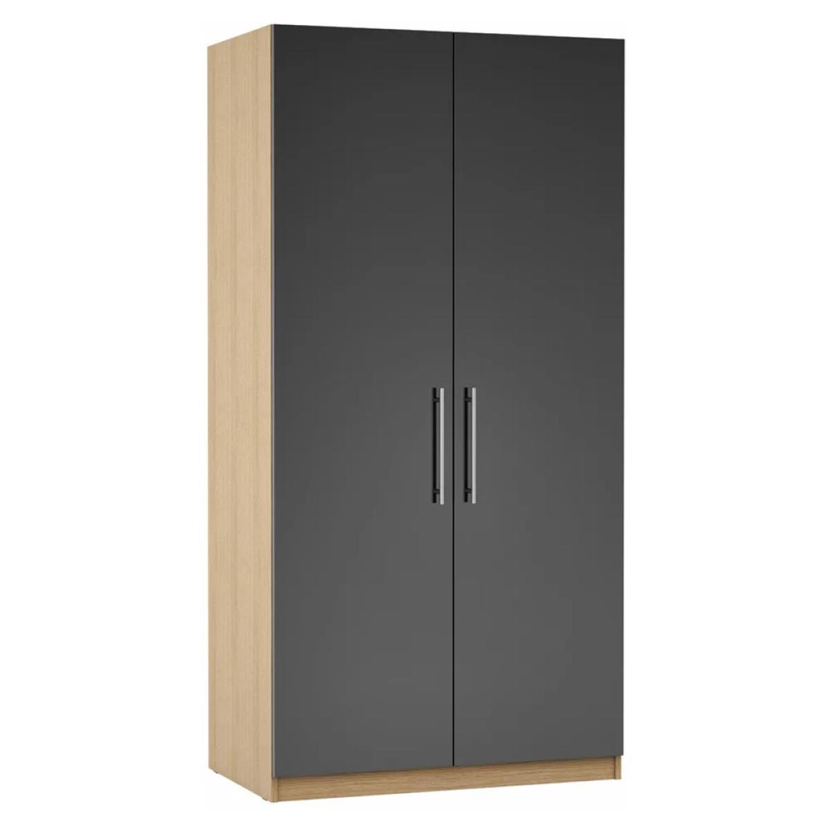 ANYDAY John Lewis & Partners Mix it T-bar Handle Double Wardrobe, Gloss House Steel/Natural Oak – image 2