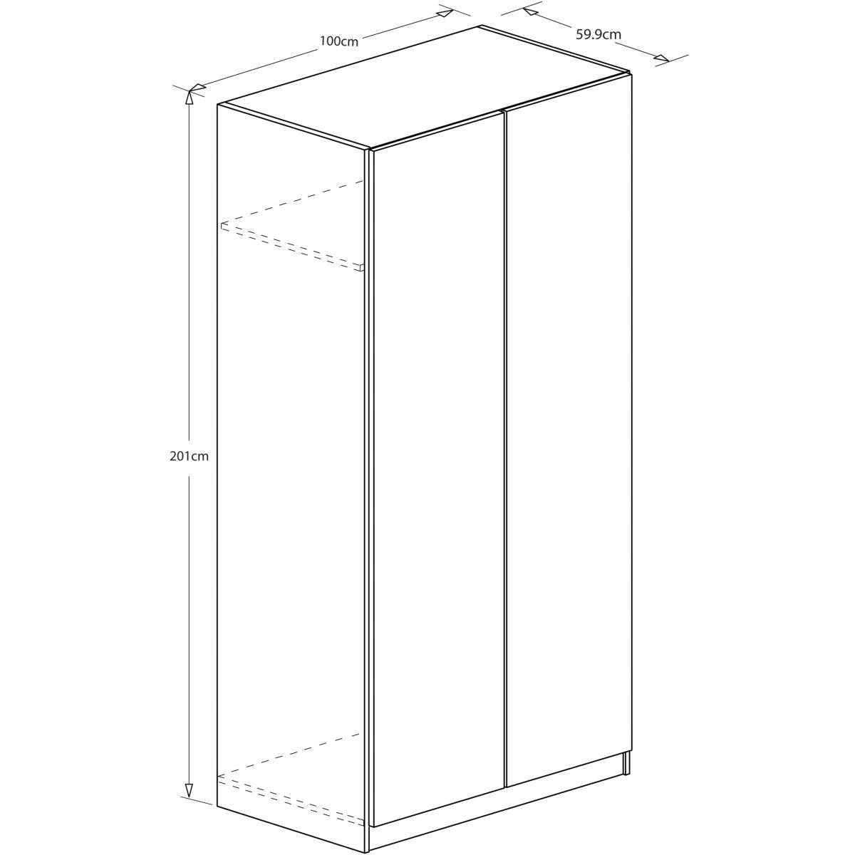 ANYDAY John Lewis & Partners Mix it T-bar Handle Double Wardrobe, Gloss House Steel/Natural Oak – image 4
