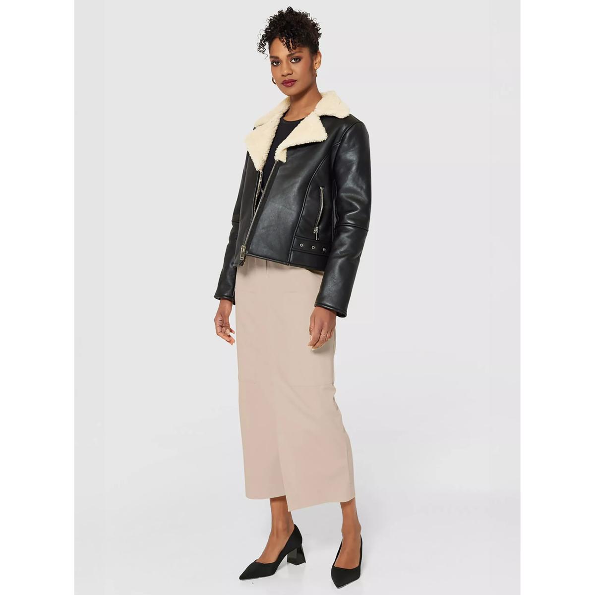 Closet London Cargo Pencil Skirt, Cream – image 3