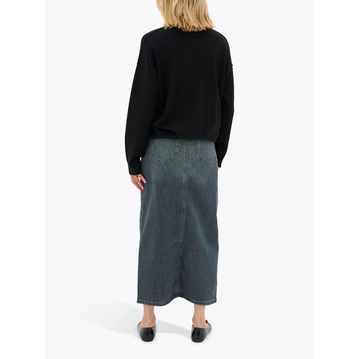 MY ESSENTIAL WARDROBE Dalvi Denim Midi Skirt, Dark Blue – image 2