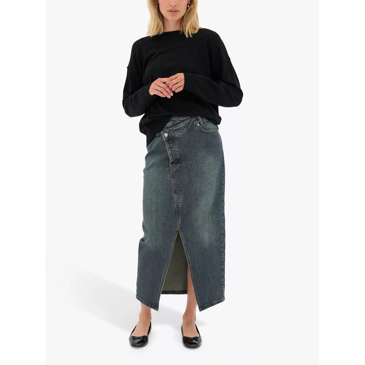 MY ESSENTIAL WARDROBE Dalvi Denim Midi Skirt, Dark Blue – image 3
