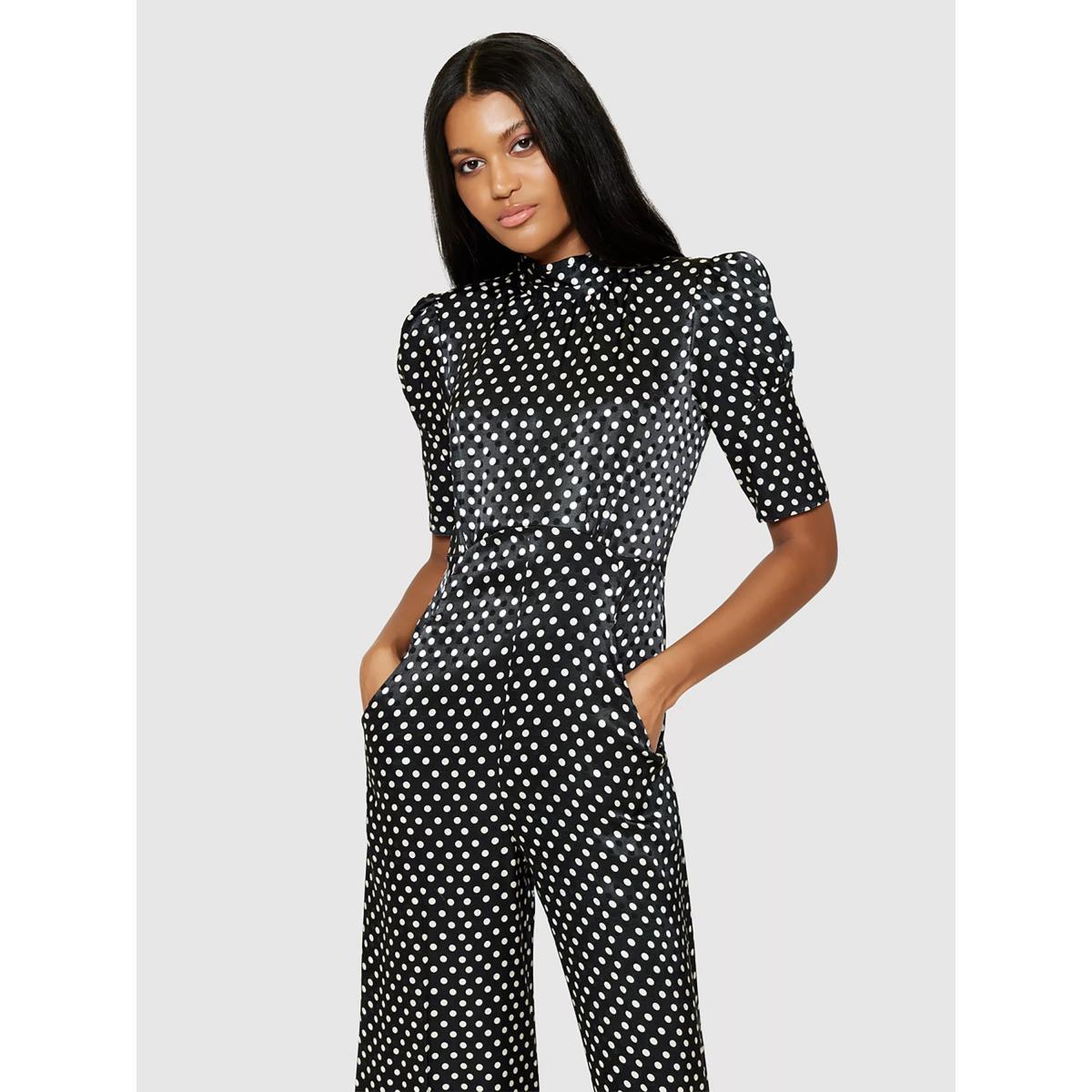 Closet London Polka Dot Jumpsuit, Black – image 2