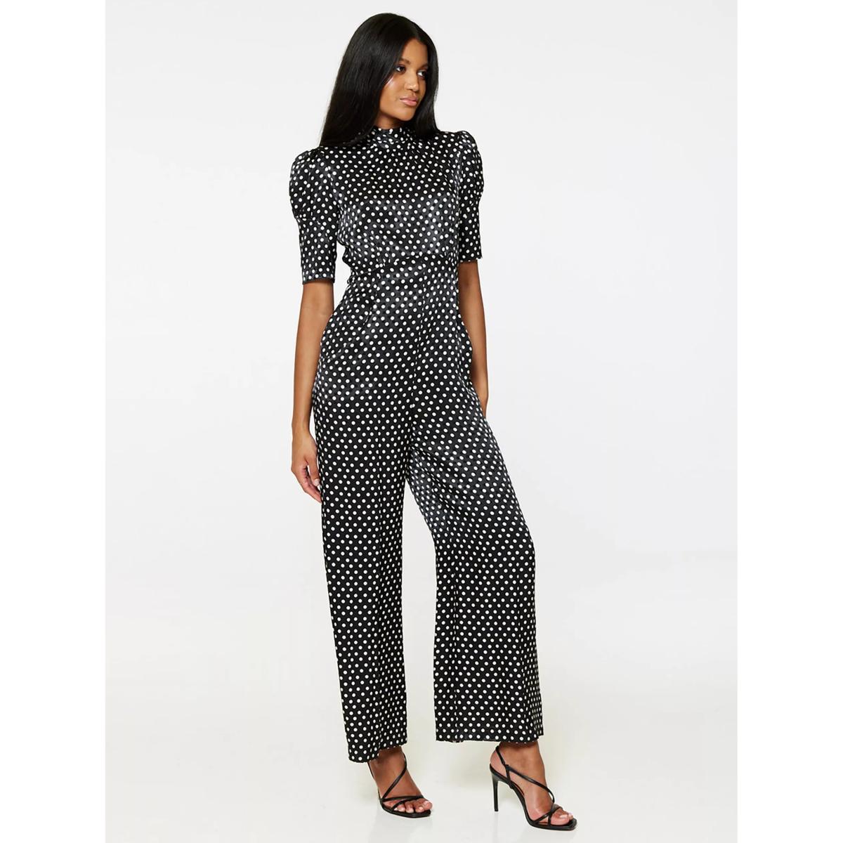 Closet London Polka Dot Jumpsuit, Black – image 3