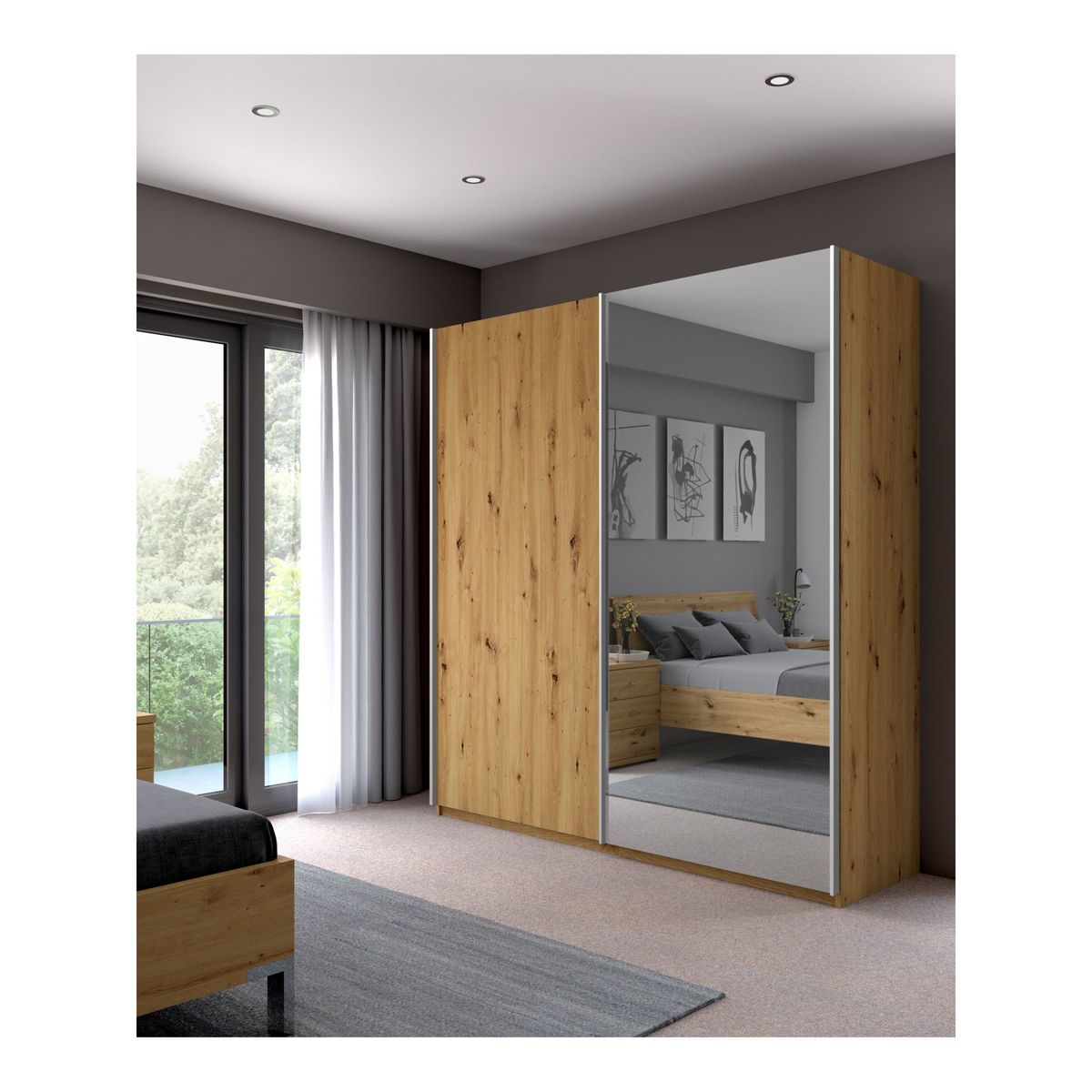 John Lewis & Partners Elstra 200cm Wardrobe Mirrored Sliding Door – image 3