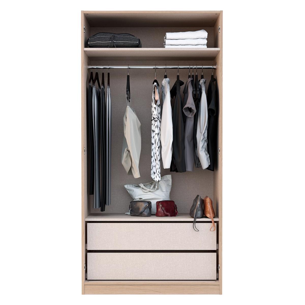 ANYDAY John Lewis & Partners Mix it Mirrored Double Wardrobe, Grey Ash – image 4