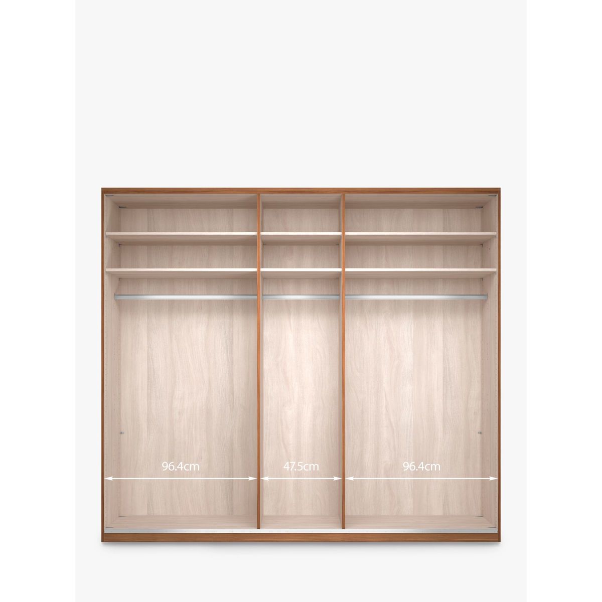 John Lewis & Partners Elstra 250cm Mirrored 5 Hinged Doors Wardrobe – image 4