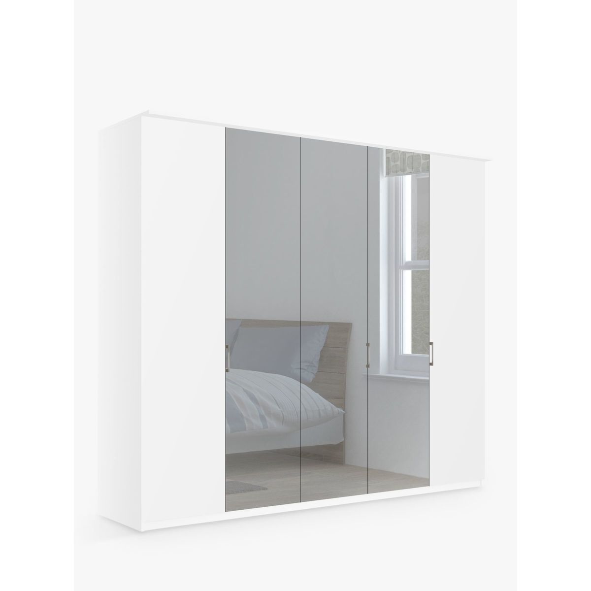 John Lewis & Partners Elstra 250cm Mirrored 5 Hinged Doors Wardrobe – image 2