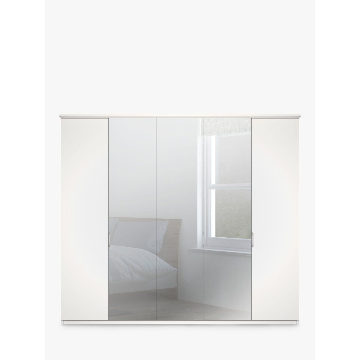 John Lewis & Partners Elstra 250cm Mirrored 5 Hinged Doors Wardrobe – image 1