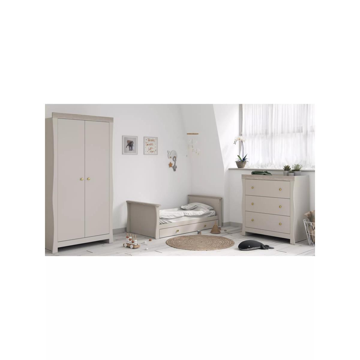 Little Acorns Celeste Double Wardrobe, Cashmere/Grey Ash – image 3