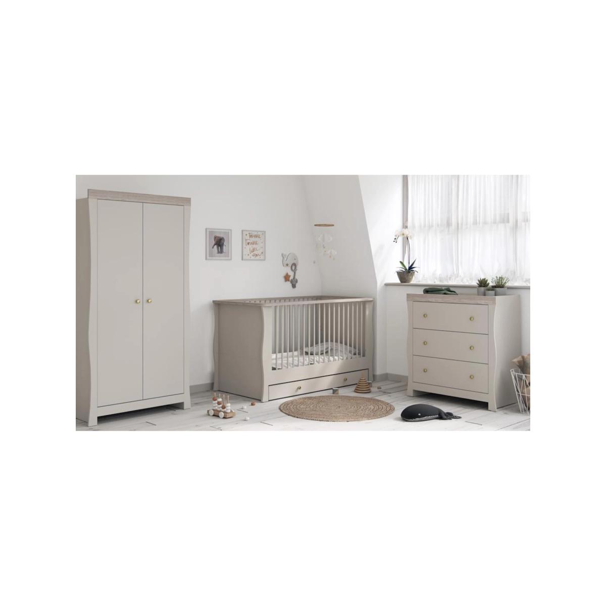 Little Acorns Celeste Double Wardrobe, Cashmere/Grey Ash – image 4