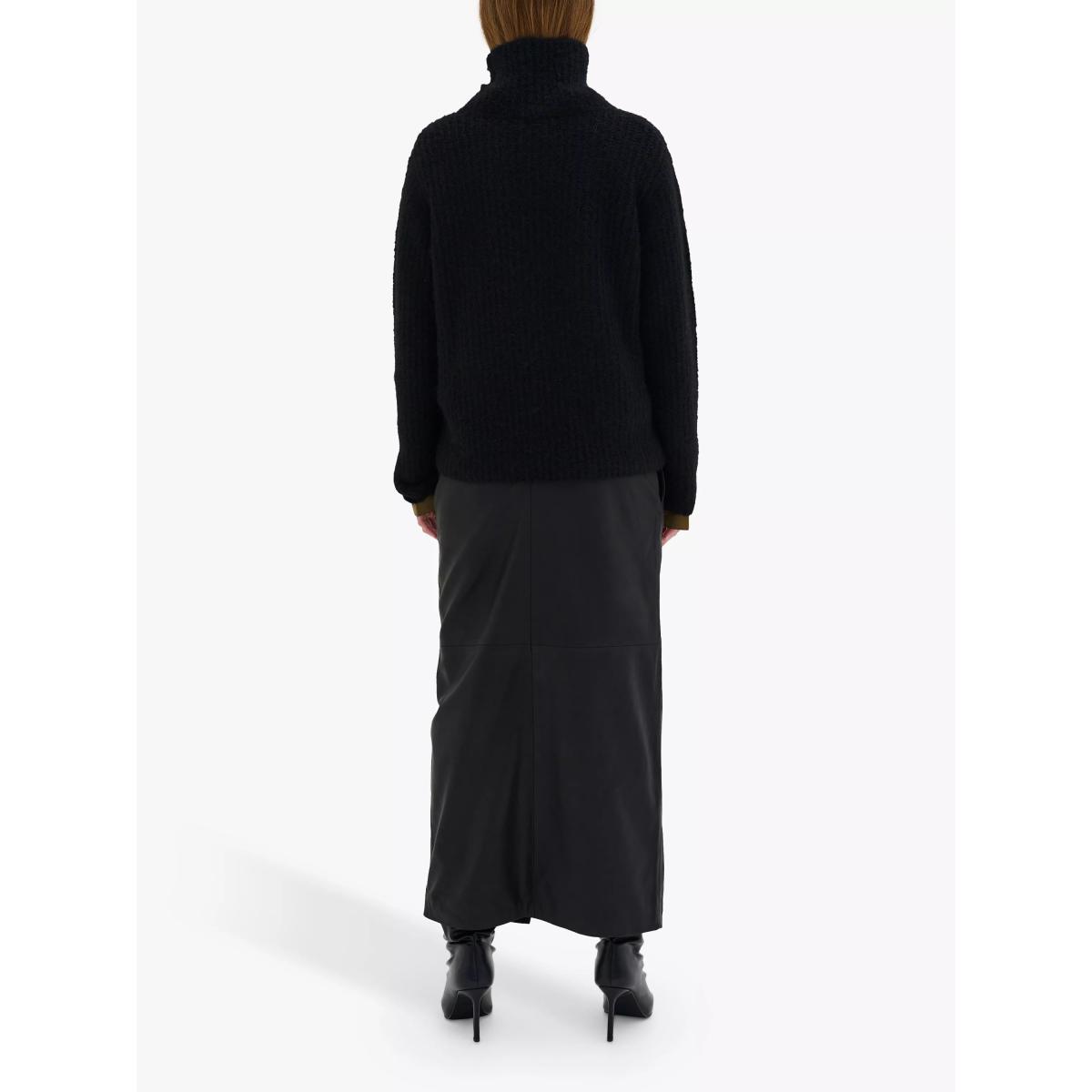 MY ESSENTIAL WARDROBE Gitta Wrap Leather Skirt, Black – image 2