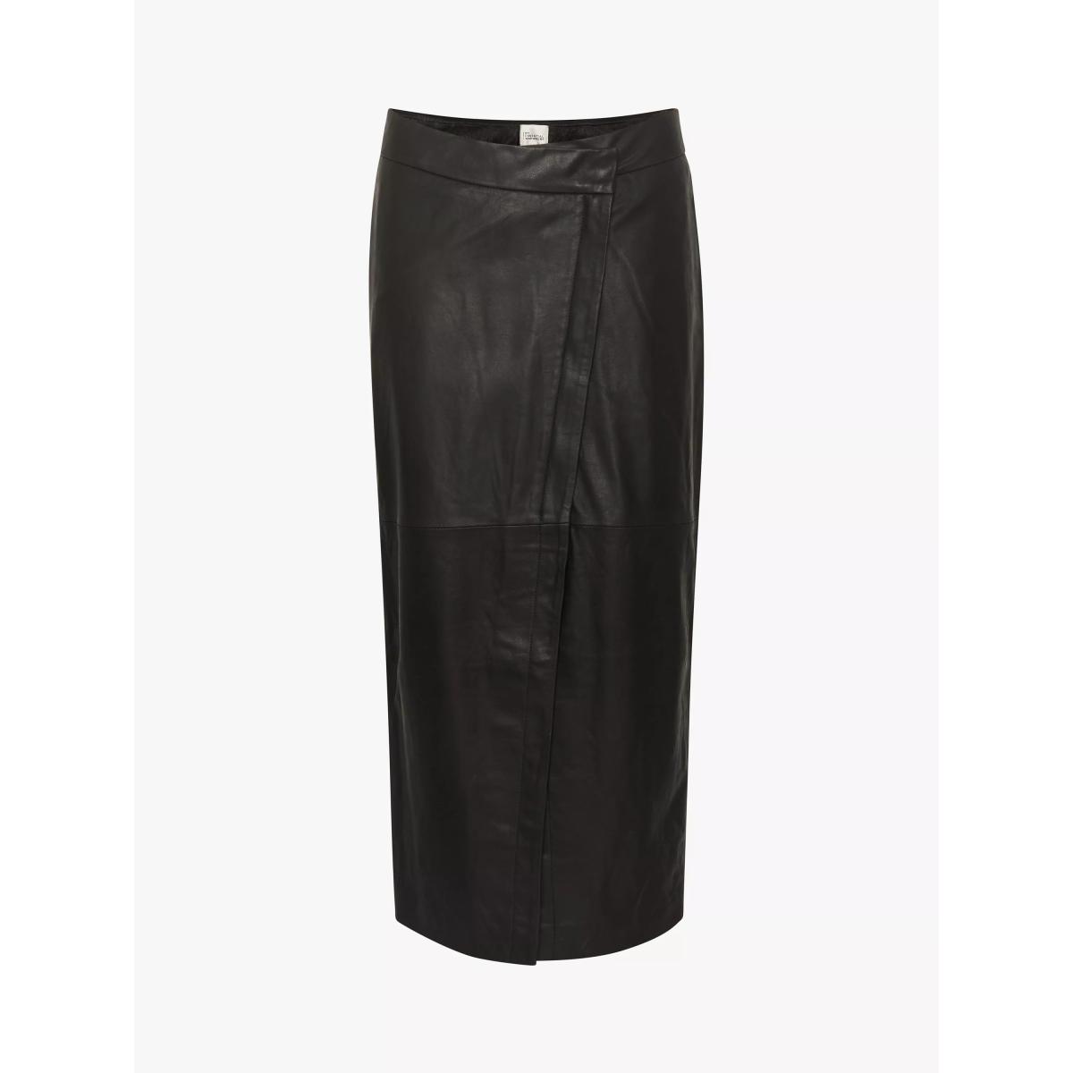 MY ESSENTIAL WARDROBE Gitta Wrap Leather Skirt, Black – image 4