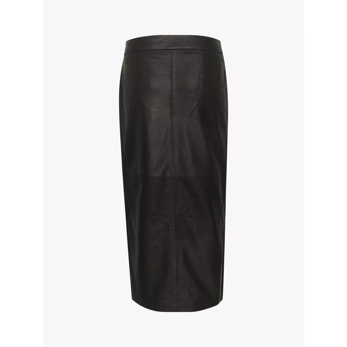 MY ESSENTIAL WARDROBE Gitta Wrap Leather Skirt, Black – image 5