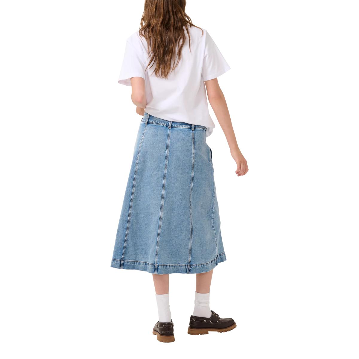 MY ESSENTIAL WARDROBE Dango Button Front Denim Skirt, Light Blue Retro Wash – image 2