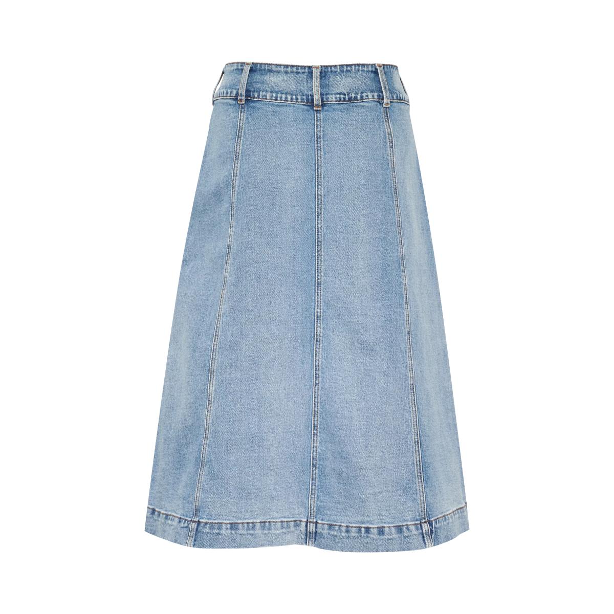 MY ESSENTIAL WARDROBE Dango Button Front Denim Skirt, Light Blue Retro Wash – image 5
