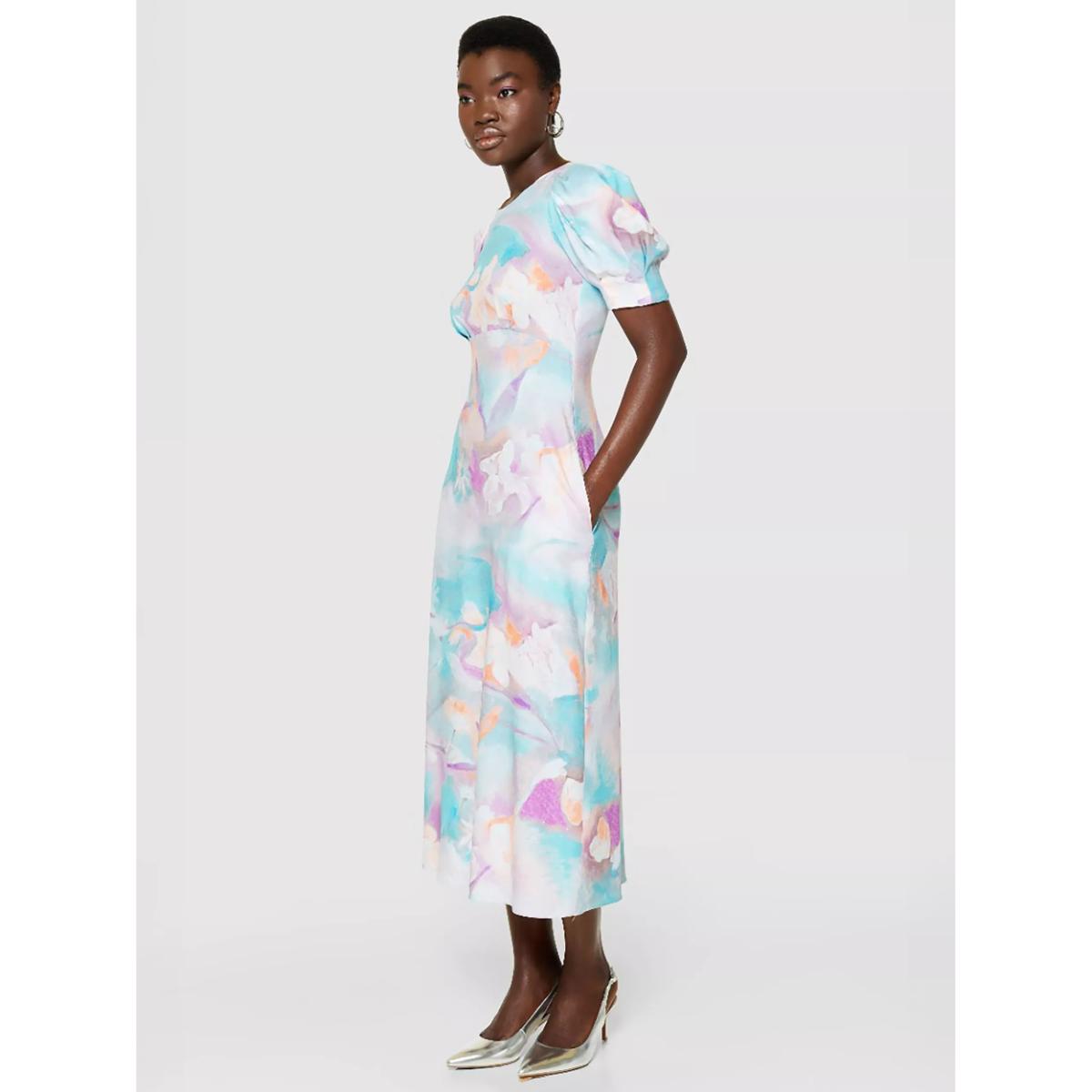Closet London Abstract V-Back Midi Dress, Multi – image 3
