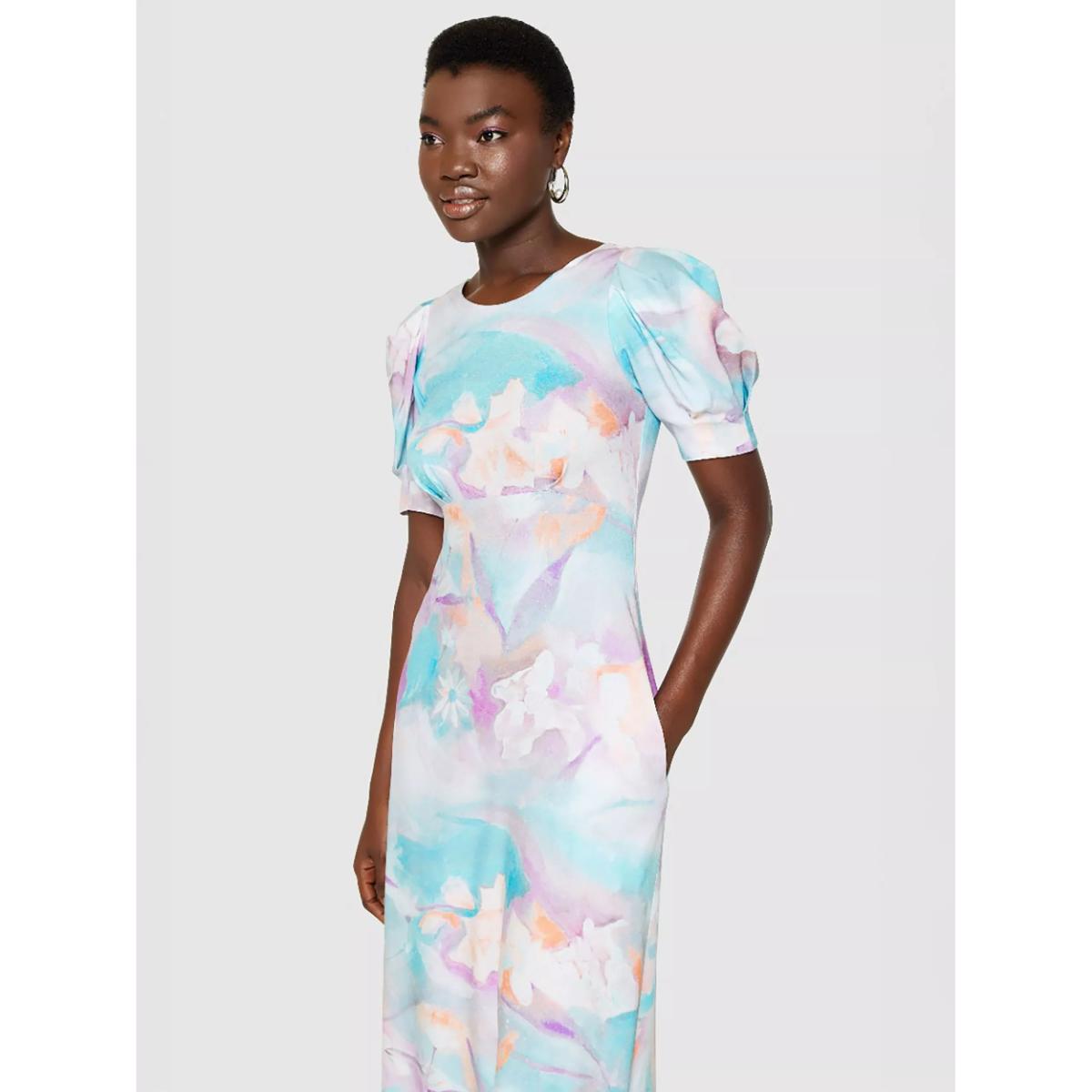 Closet London Abstract V-Back Midi Dress, Multi – image 4