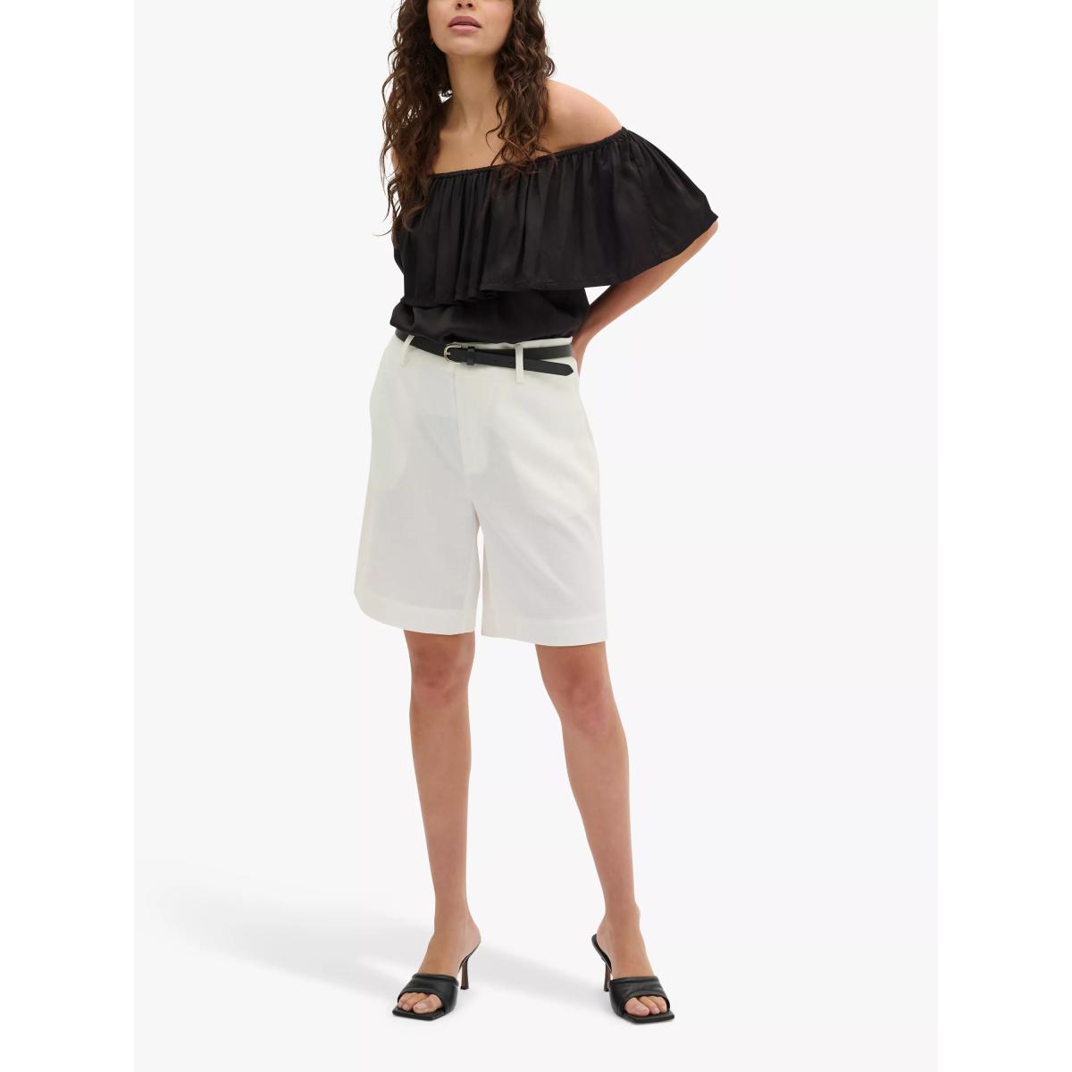 MY ESSENTIAL WARDROBE Melissa Bardot Ruffle Top, Black – image 3