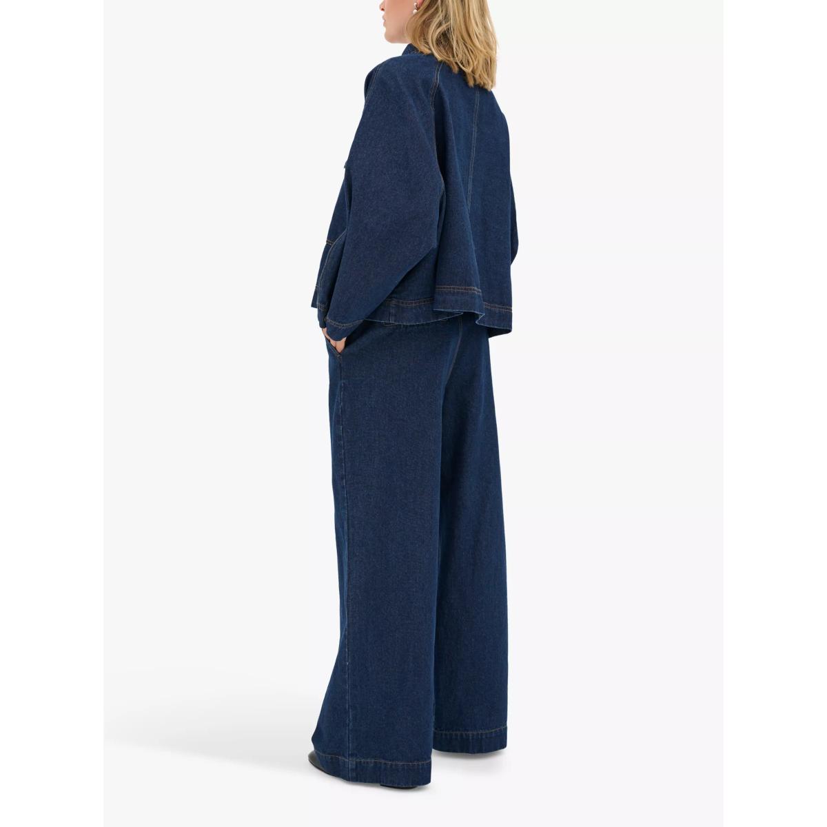 MY ESSENTIAL WARDROBE Tessa High Neck Denim Jacket, Dark Blue – image 2