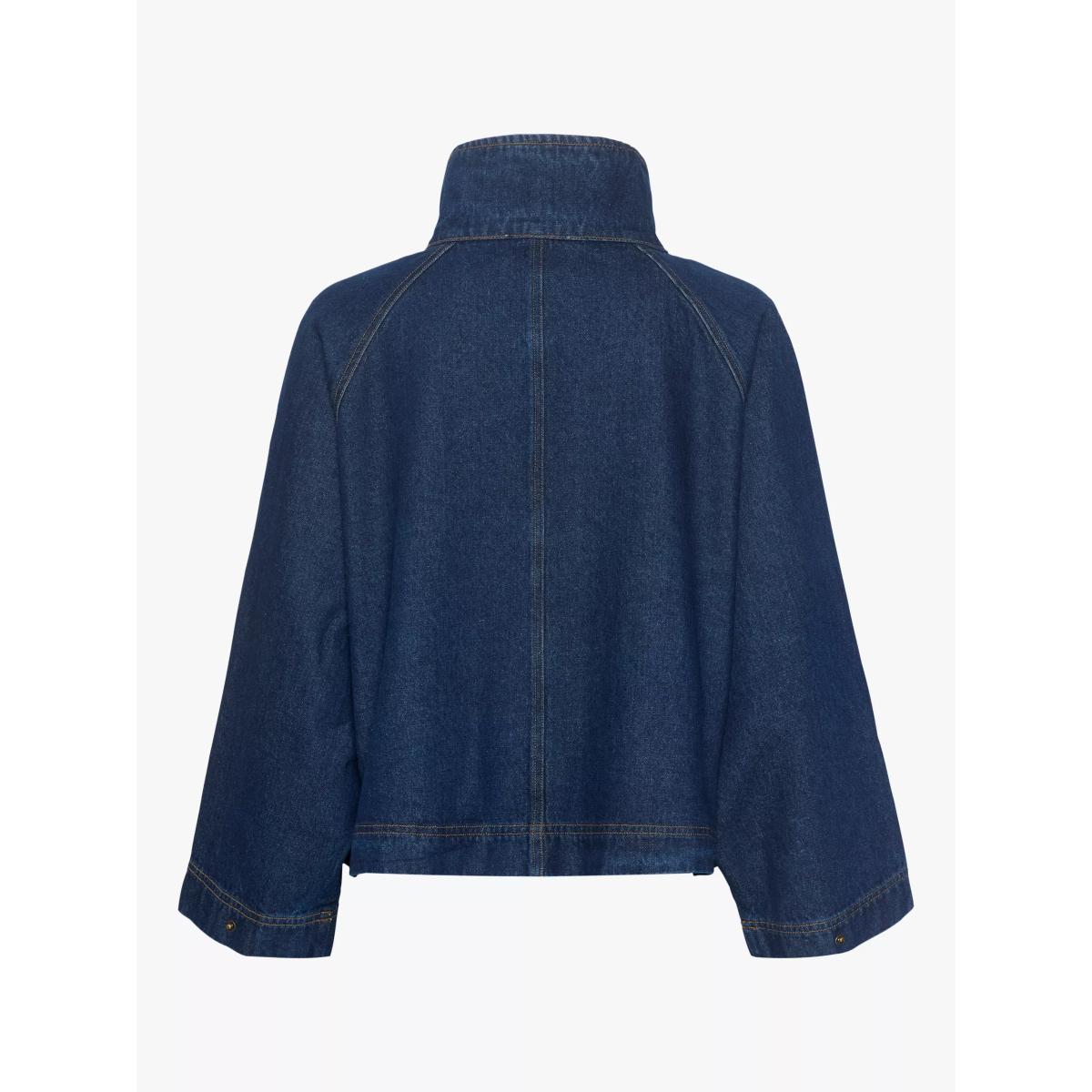 MY ESSENTIAL WARDROBE Tessa High Neck Denim Jacket, Dark Blue – image 4