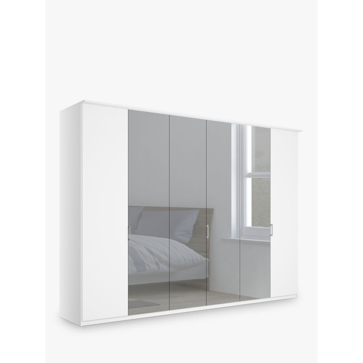 John Lewis & Partners Elstra 300cm Mirrored 6 Hinged Doors Wardrobe – image 2