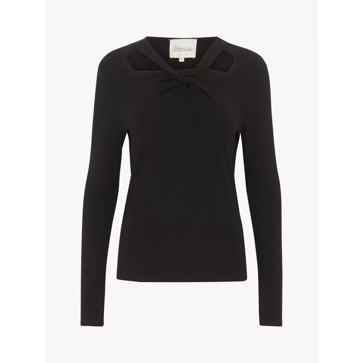 MY ESSENTIAL WARDROBE Nupti Knot Detail Blouse, Black – image 2