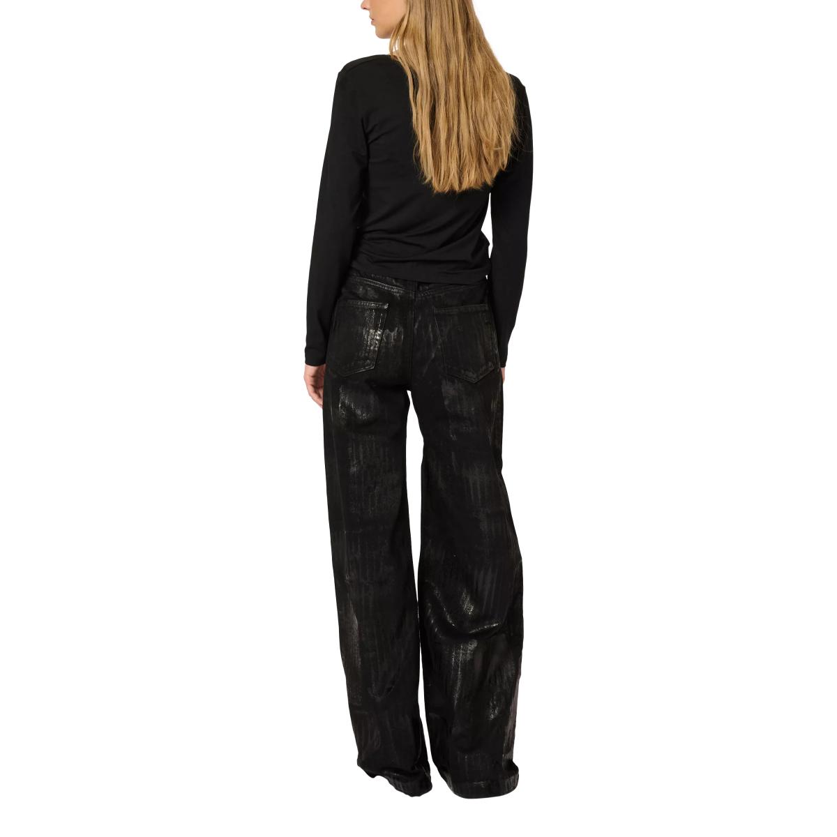 MY ESSENTIAL WARDROBE Allura Asymmetric Ruche Top, Black – image 2