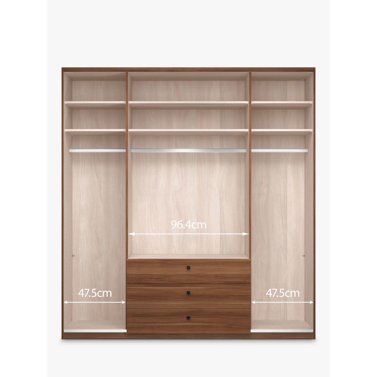 John Lewis & Partners Marlow 200cm Hinged Door Wardrobe with 3 Drawers – image 4