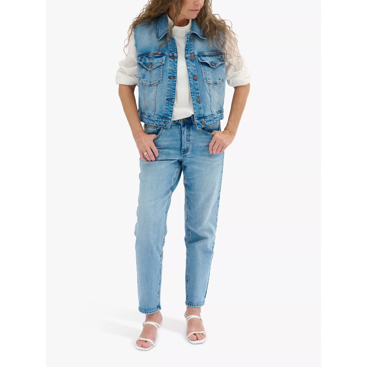 MY ESSENTIAL WARDROBE Mommy Straight Leg Mom Jeans, Medium Blue Wash – image 2