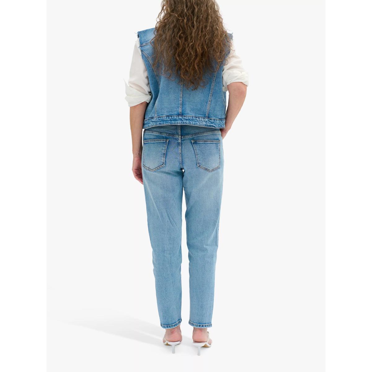 MY ESSENTIAL WARDROBE Mommy Straight Leg Mom Jeans, Medium Blue Wash – image 3