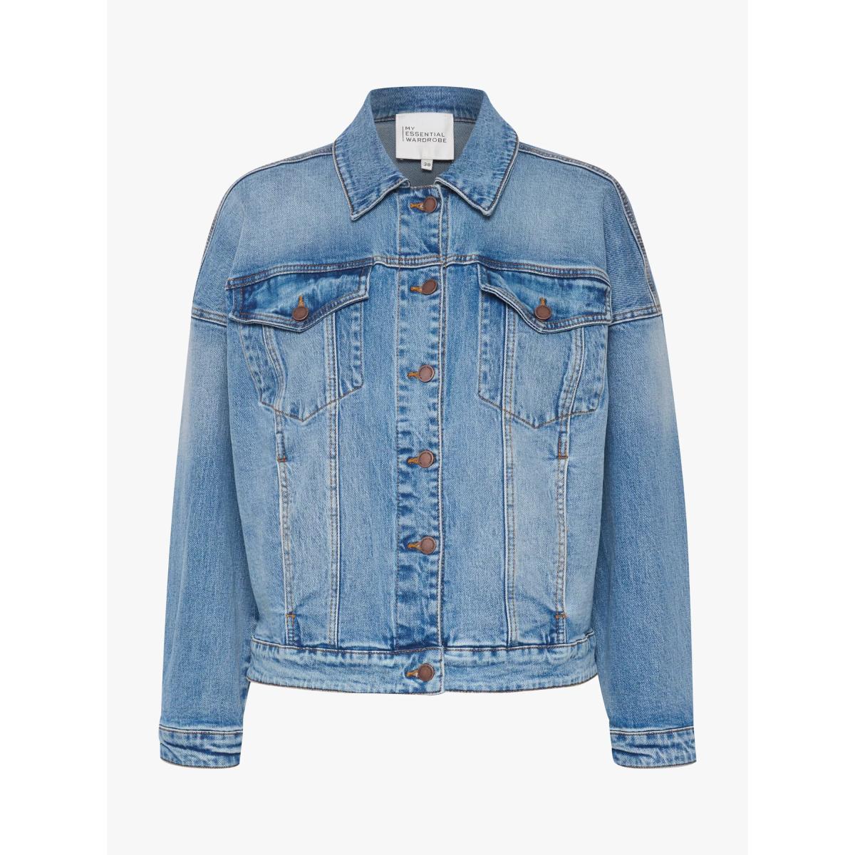 MY ESSENTIAL WARDROBE Dango Casual Fit Denim Jacket, Blue Retro Wash – image 4
