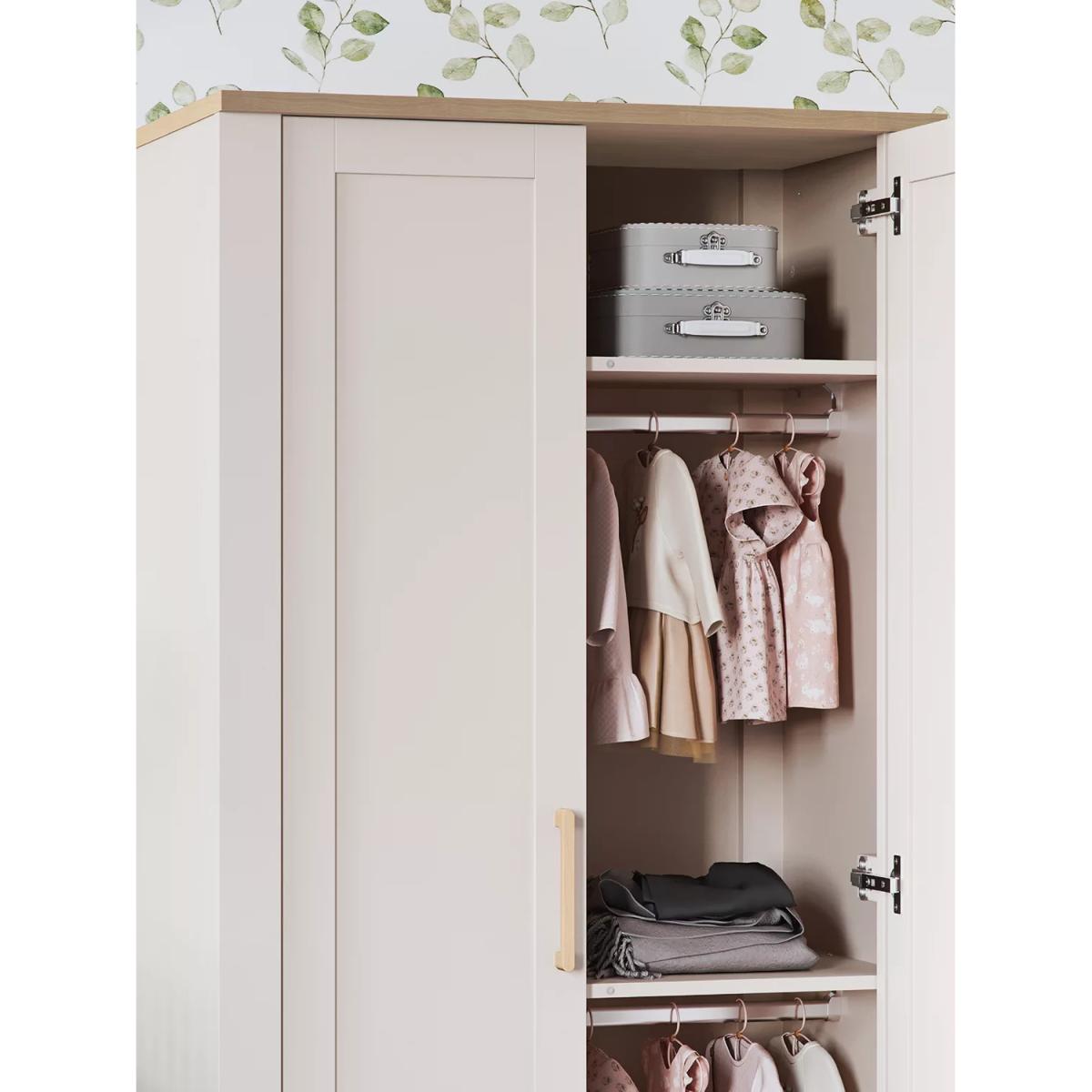 Silver Cross Seville Double Wardrobe, White/Oak – image 2
