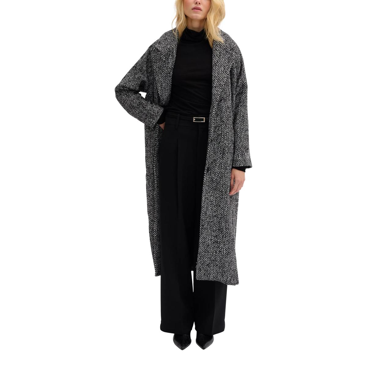 MY ESSENTIAL WARDROBE Maggie Herringbone Coat, Black/White – image 2