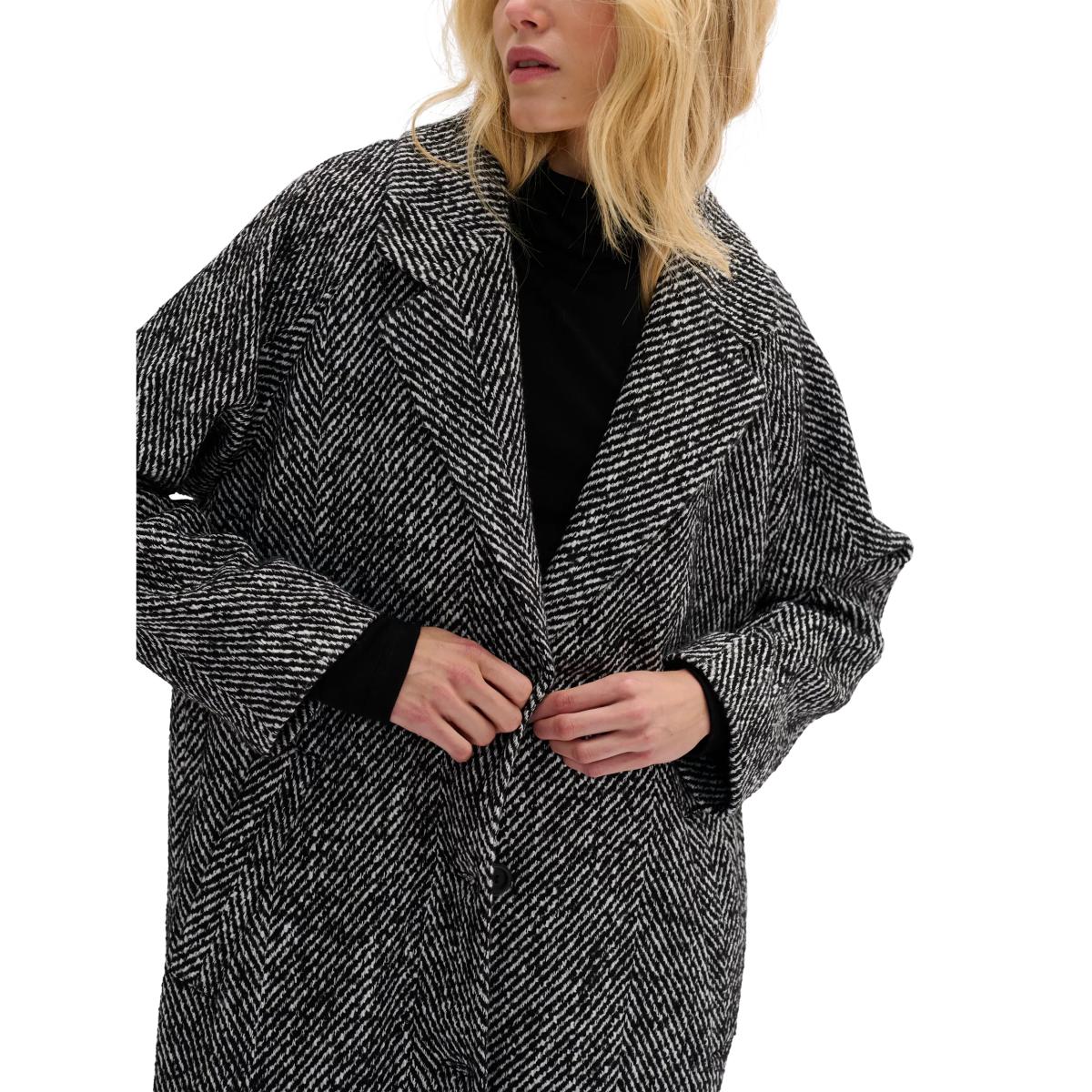 MY ESSENTIAL WARDROBE Maggie Herringbone Coat, Black/White – image 3