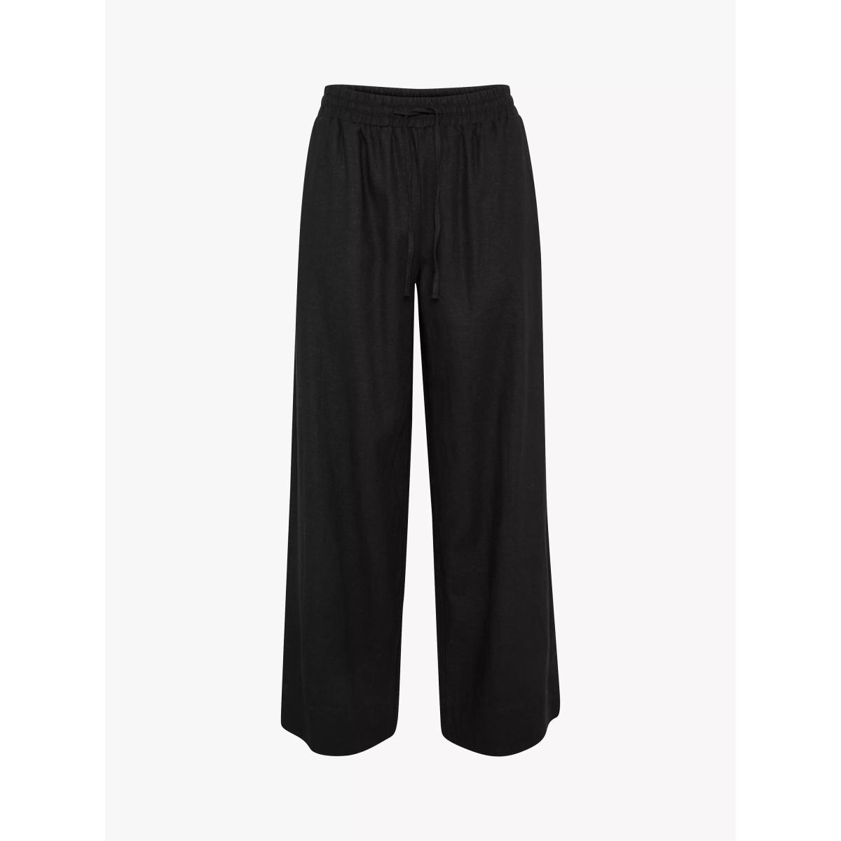 MY ESSENTIAL WARDROBE Dias Elastic Waist Wide Leg Trousers, Black – image 4