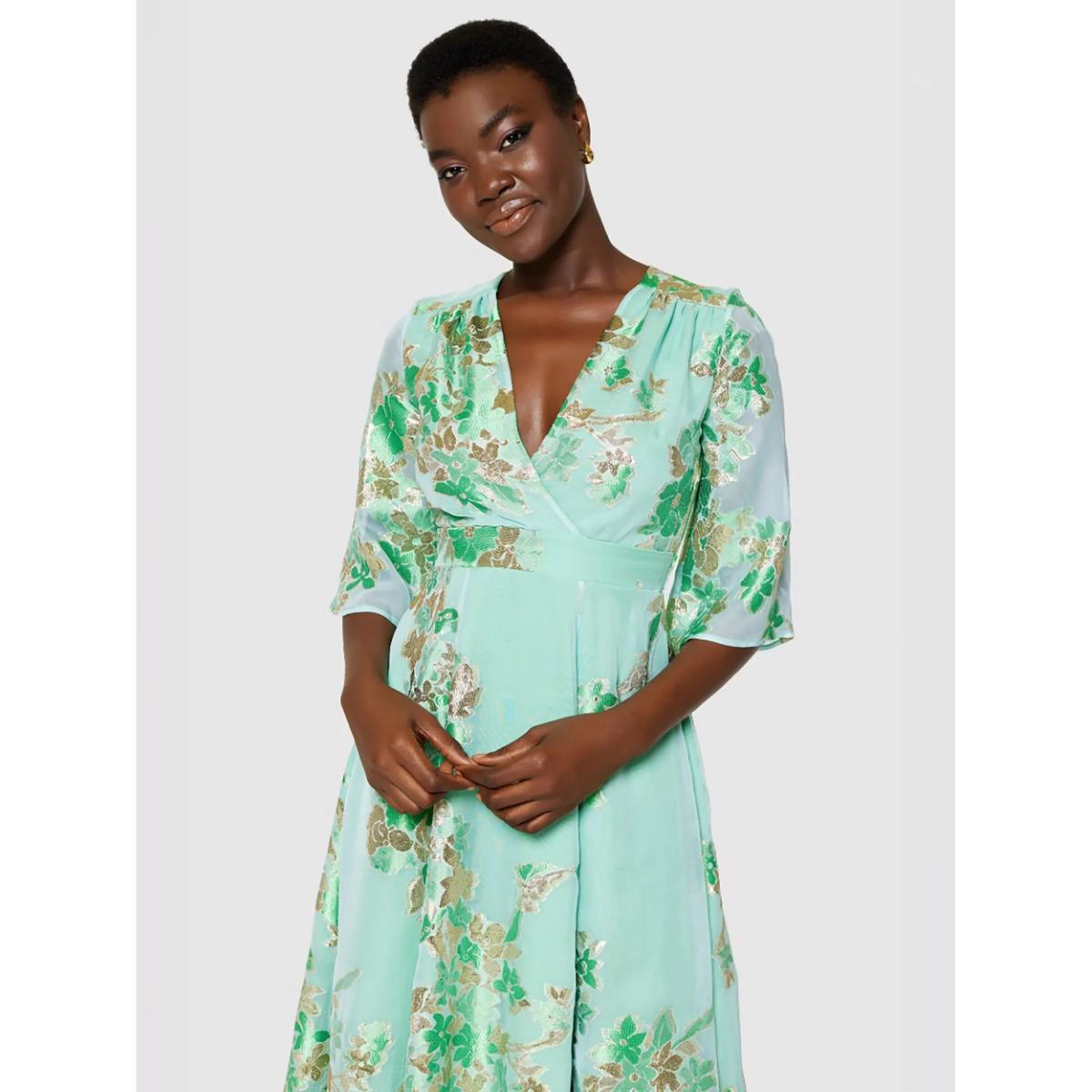 Closet London Floral Wrap Dress, Green/Multi – image 5