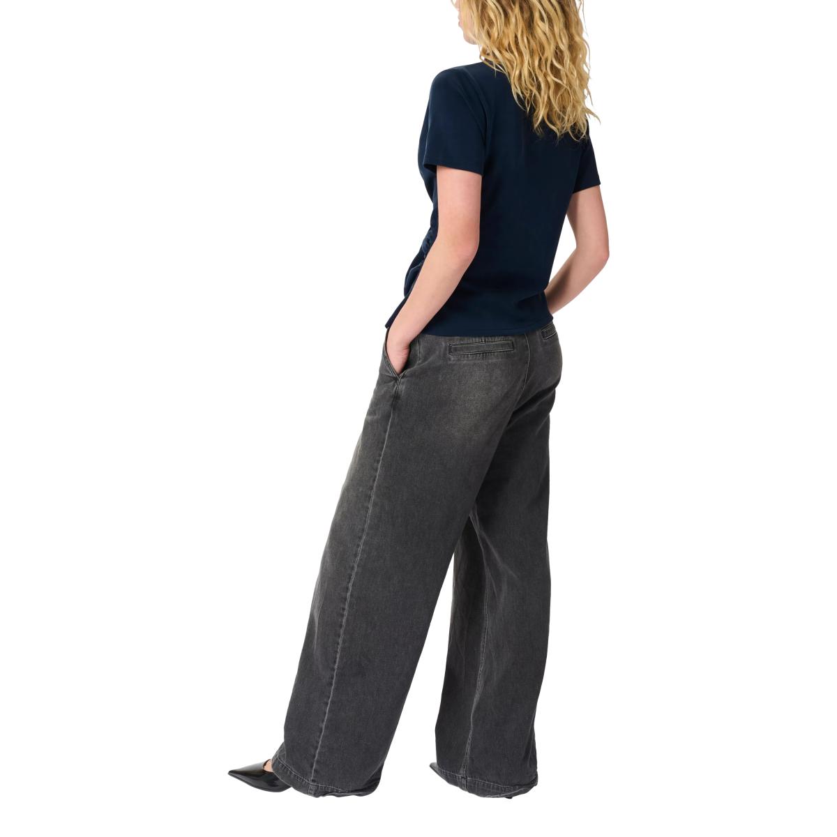 MY ESSENTIAL WARDROBE Helle Drape Short Sleeve Top, Mid Blue – image 2