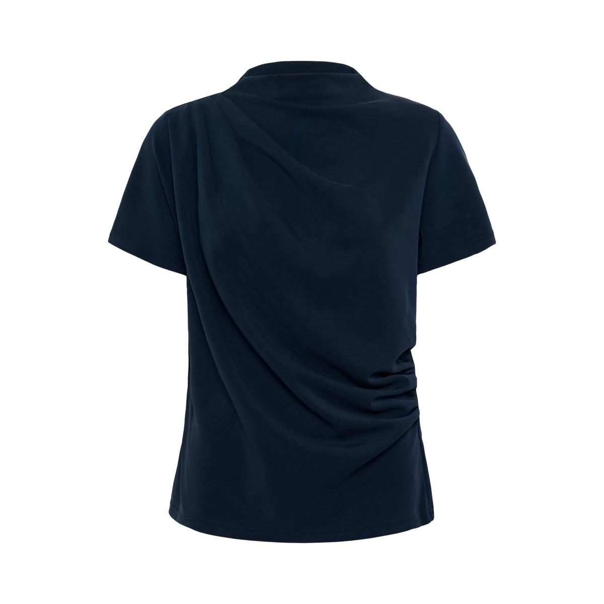 MY ESSENTIAL WARDROBE Helle Drape Short Sleeve Top, Mid Blue – image 4