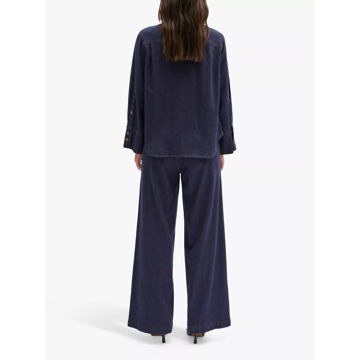 MY ESSENTIAL WARDROBE Lara Wide Leg Jeans, Dark Blue Un-wash – image 2