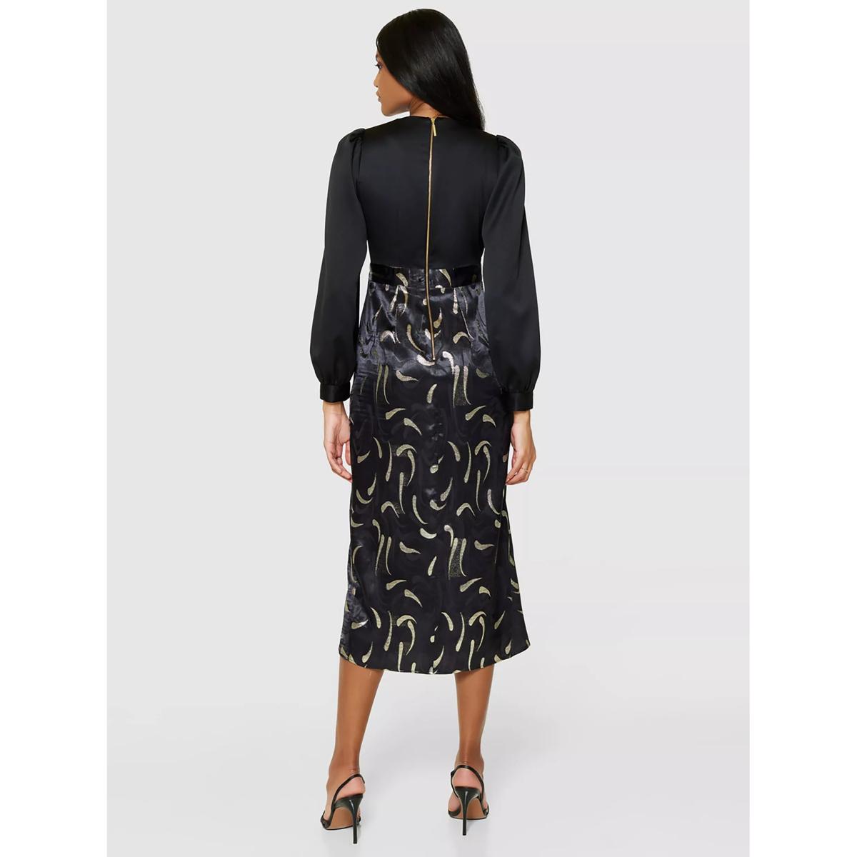 Closet London Wrap 2-In-1 Draped Skirt Dress, Black – image 4