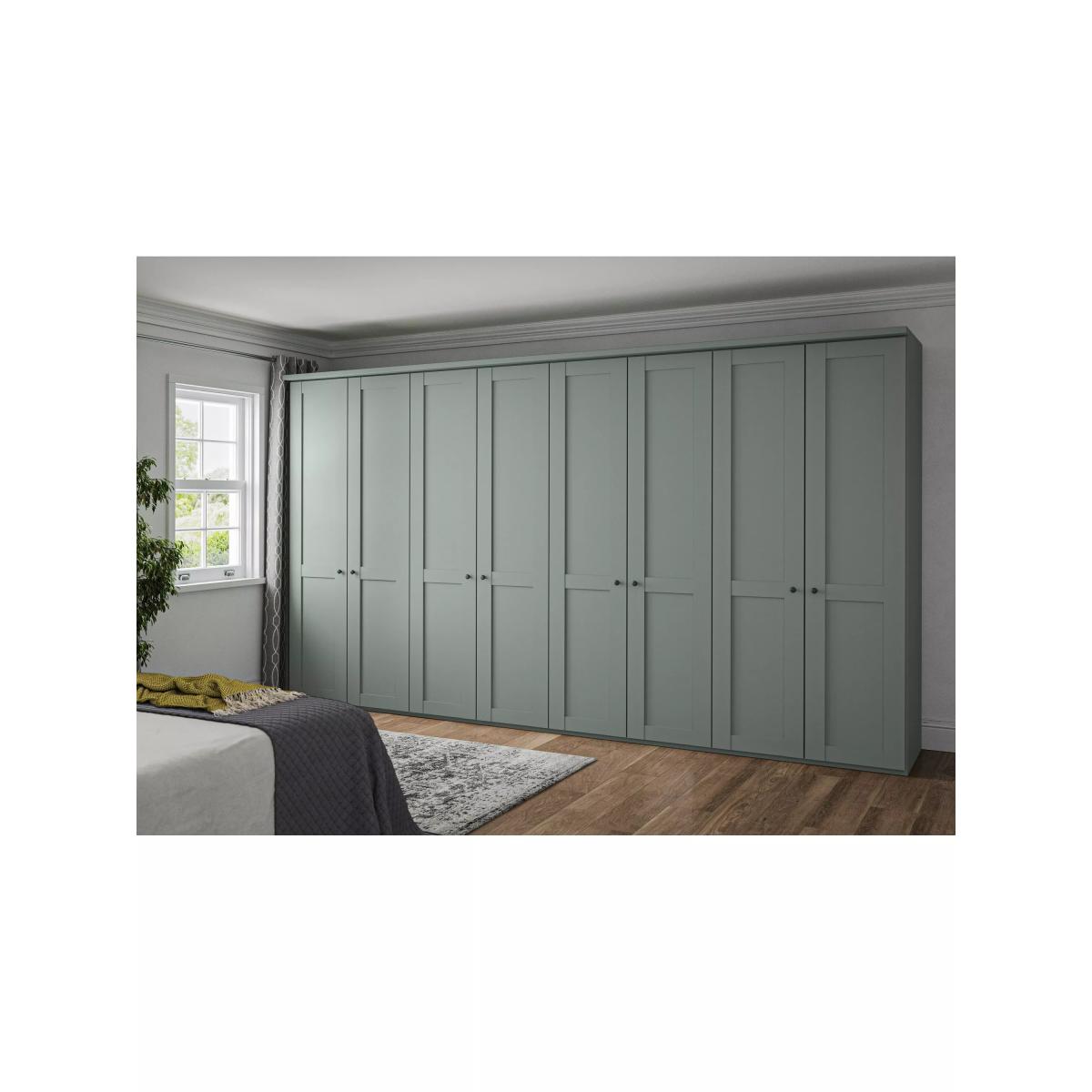 John Lewis Marlow 400cm Hinged Wardrobe, Sage Green – image 2