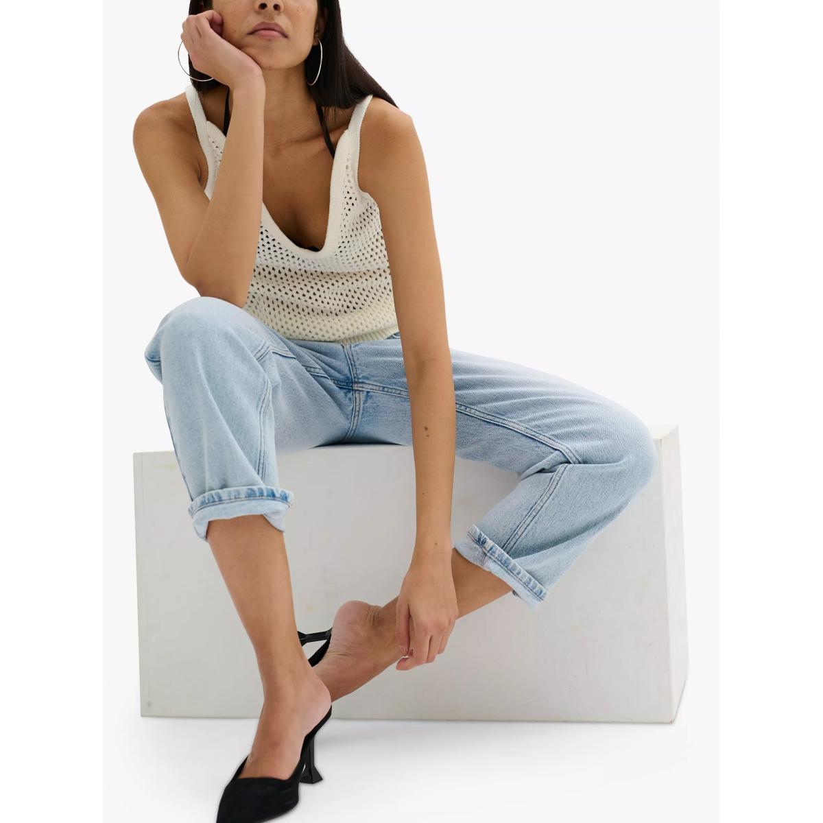 MY ESSENTIAL WARDROBE Lucy High Waist Cropped Jeans, Light Blue Retro – image 4