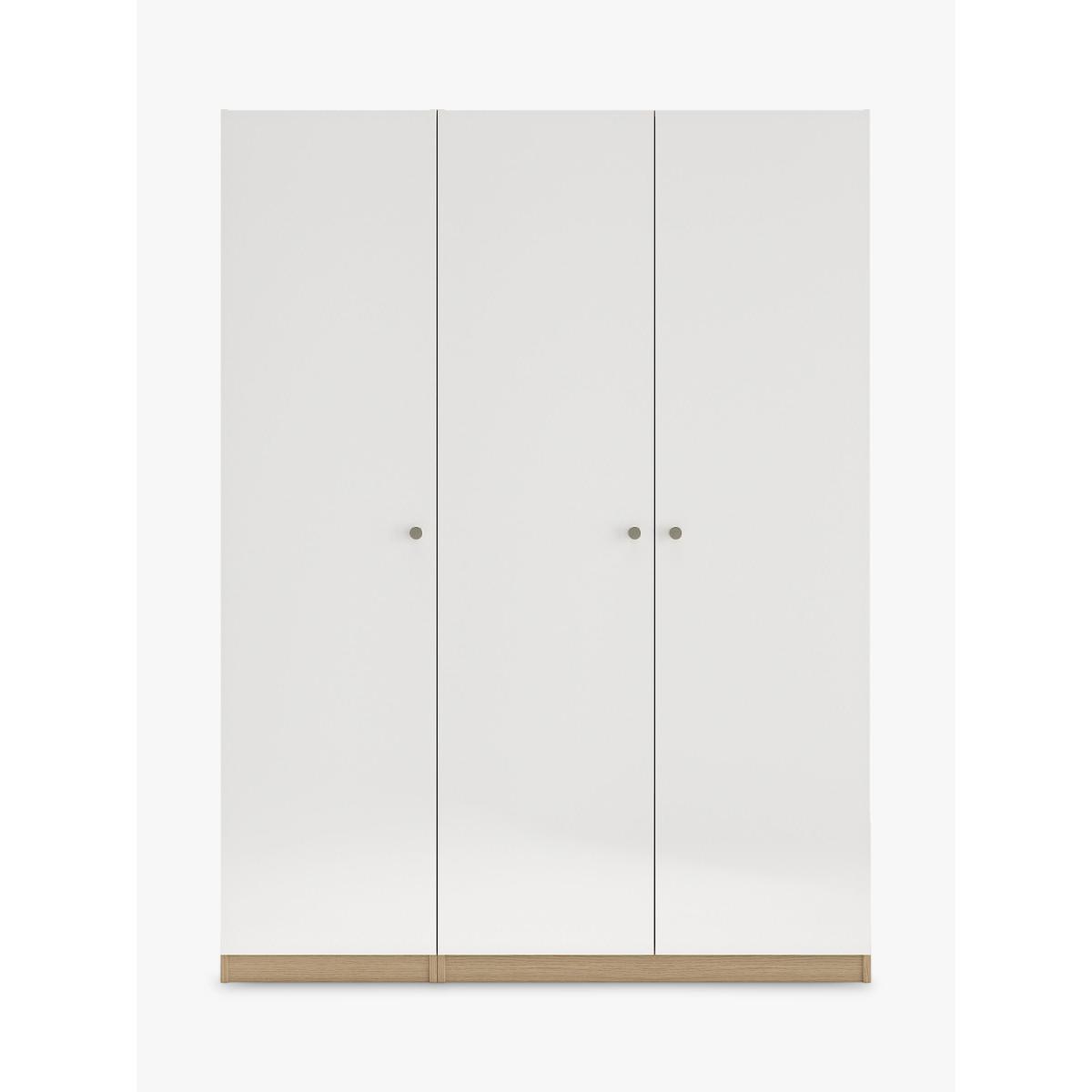 ANYDAY John Lewis & Partners Mix it Triple Wardrobe, Nickel Knob Handles, Oak/Gloss White – image 2