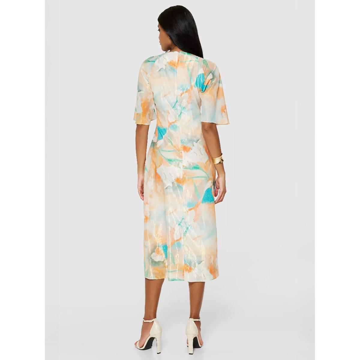 Closet London Abstract Ruched Side Dress, Multi – image 2