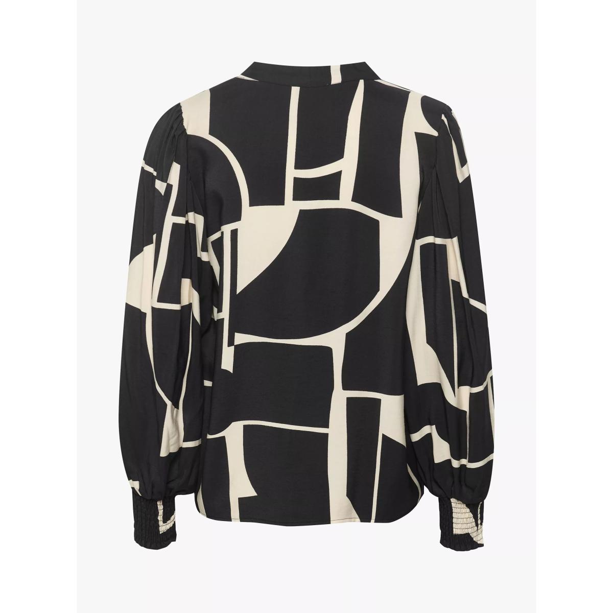MY ESSENTIAL WARDROBE Kelly Graphic Print Blouse, Black/Ecru – image 4