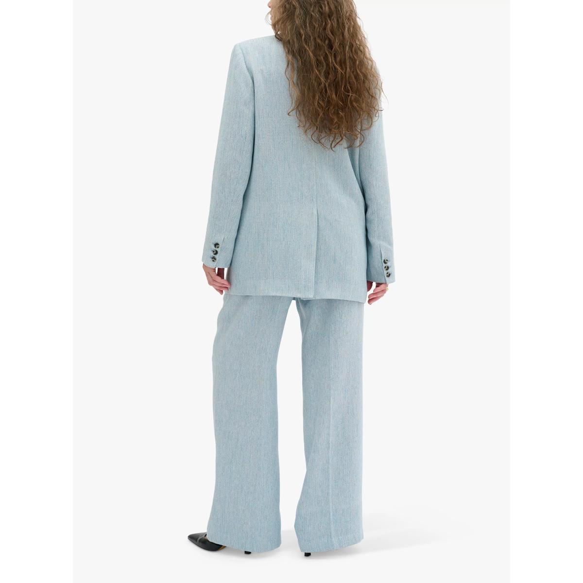 MY ESSENTIAL WARDROBE Elisa High Waist Wide Leg Trousers, Sky White Melange – image 2