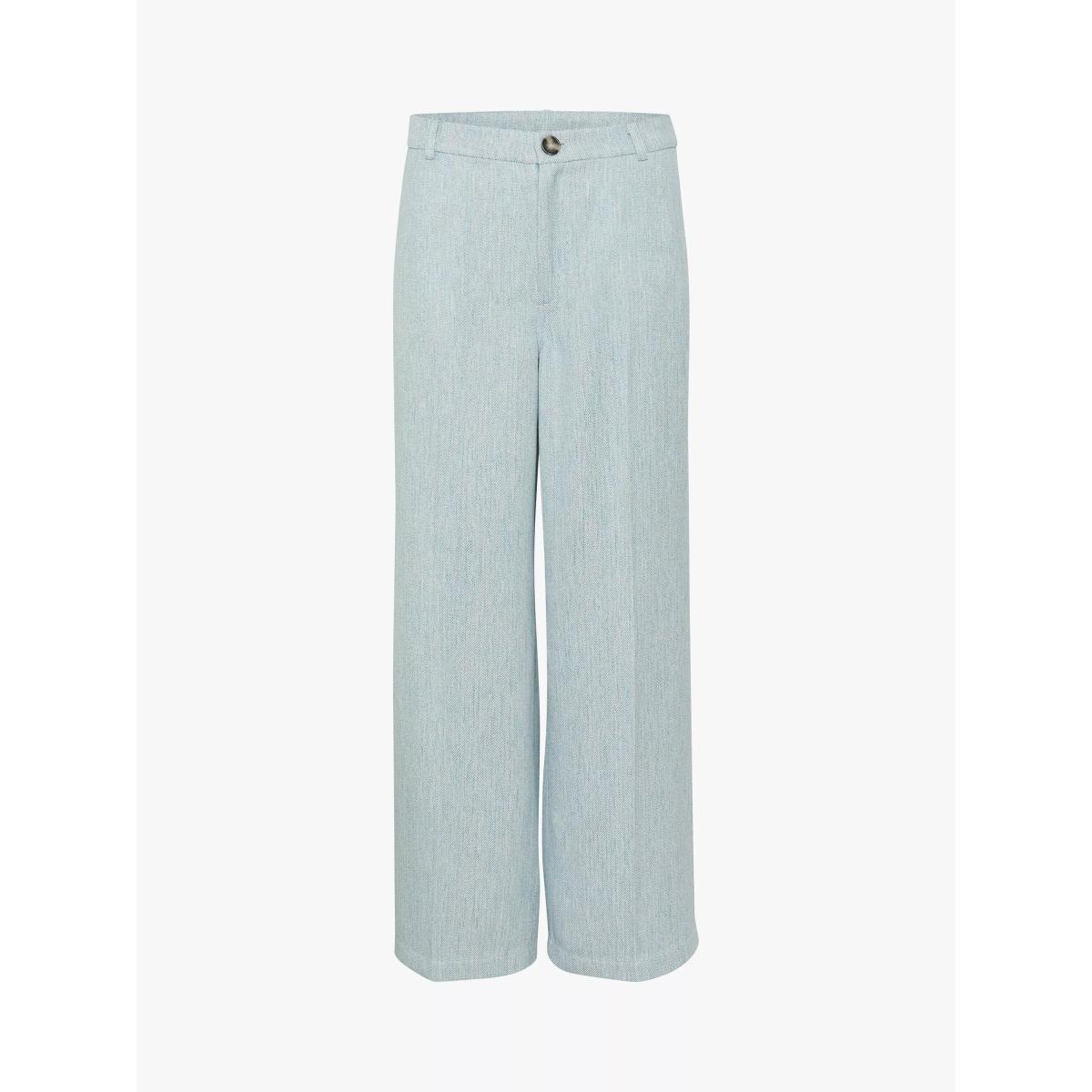MY ESSENTIAL WARDROBE Elisa High Waist Wide Leg Trousers, Sky White Melange – image 4